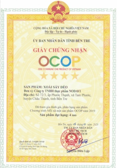 OCOP - Xoài sấy dẻo, Đu đủ sấy dẻo